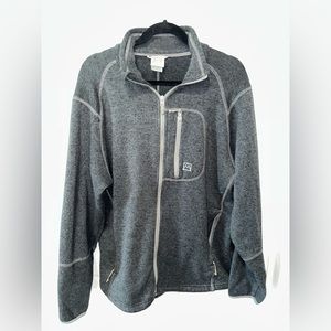 Avalanche Fleece Sweater Jacket Men's Gray Outdoor Hiking Full Zip XL